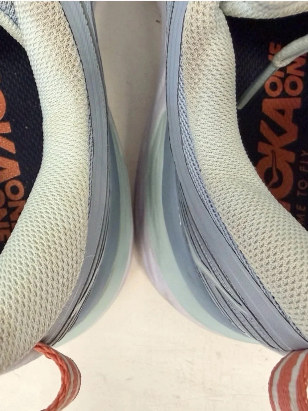 Hoka One One Women's Pale Blue Mesh Athletic Sneakers size 6.5